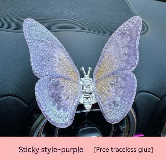 Moving Embroidery Butterfly Car Vent Decoration