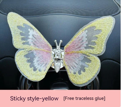 Moving Embroidery Butterfly Car Vent Decoration