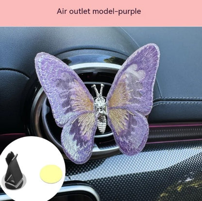 Moving Embroidery Butterfly Car Vent Decoration