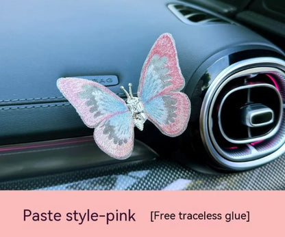 Moving Embroidery Butterfly Car Vent Decoration