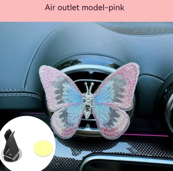 Moving Embroidery Butterfly Car Vent Decoration