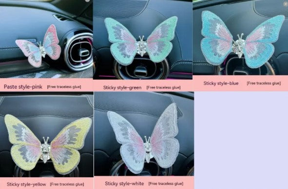 Moving Embroidery Butterfly Car Vent Decoration