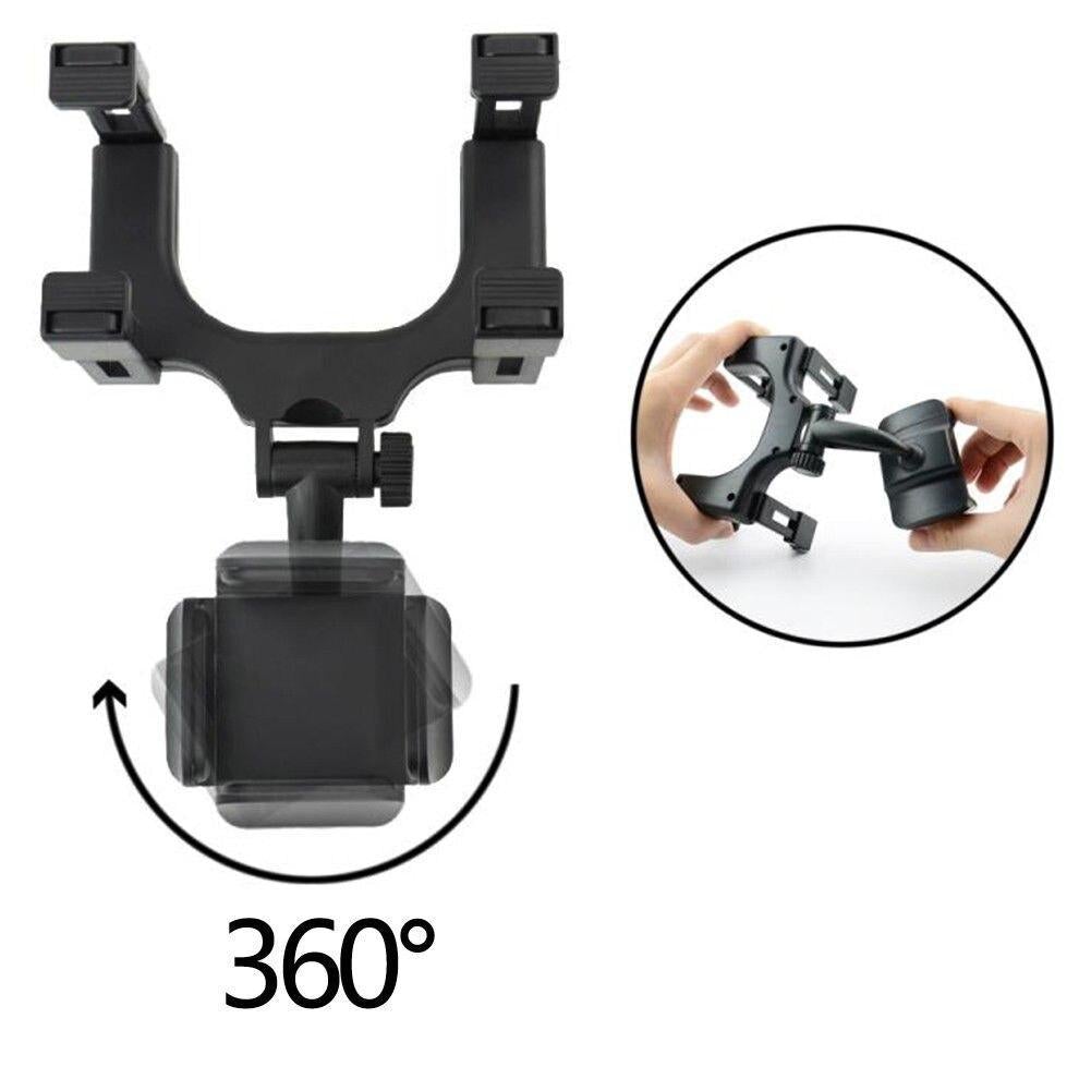 360° Rearview Mirror Phone Holder